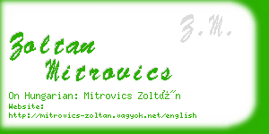 zoltan mitrovics business card